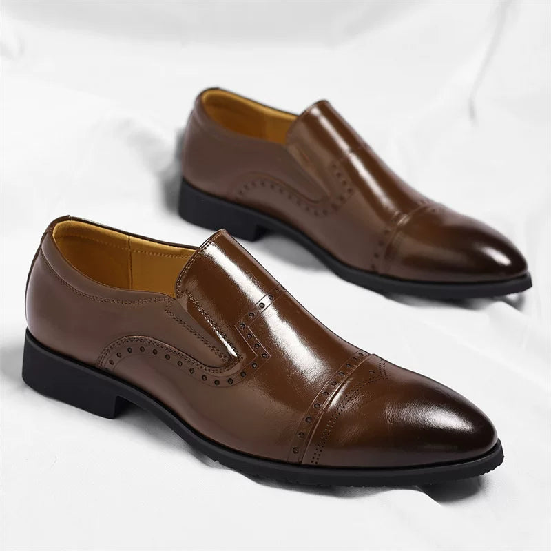 Matteo Leder Brogue Slipper