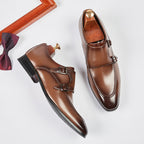 Oxford Doppel-Monk-Schnallen-Dressschuhe