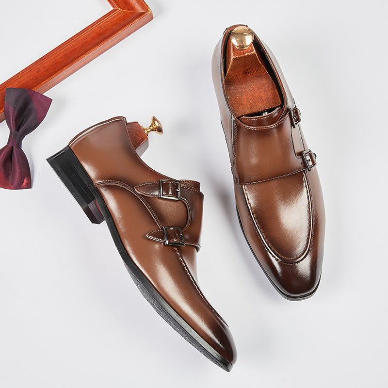 Oxford Doppel-Monk-Schnallen-Dressschuhe