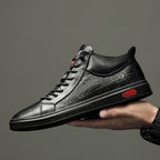 Nero Echtes Leder Sneakers