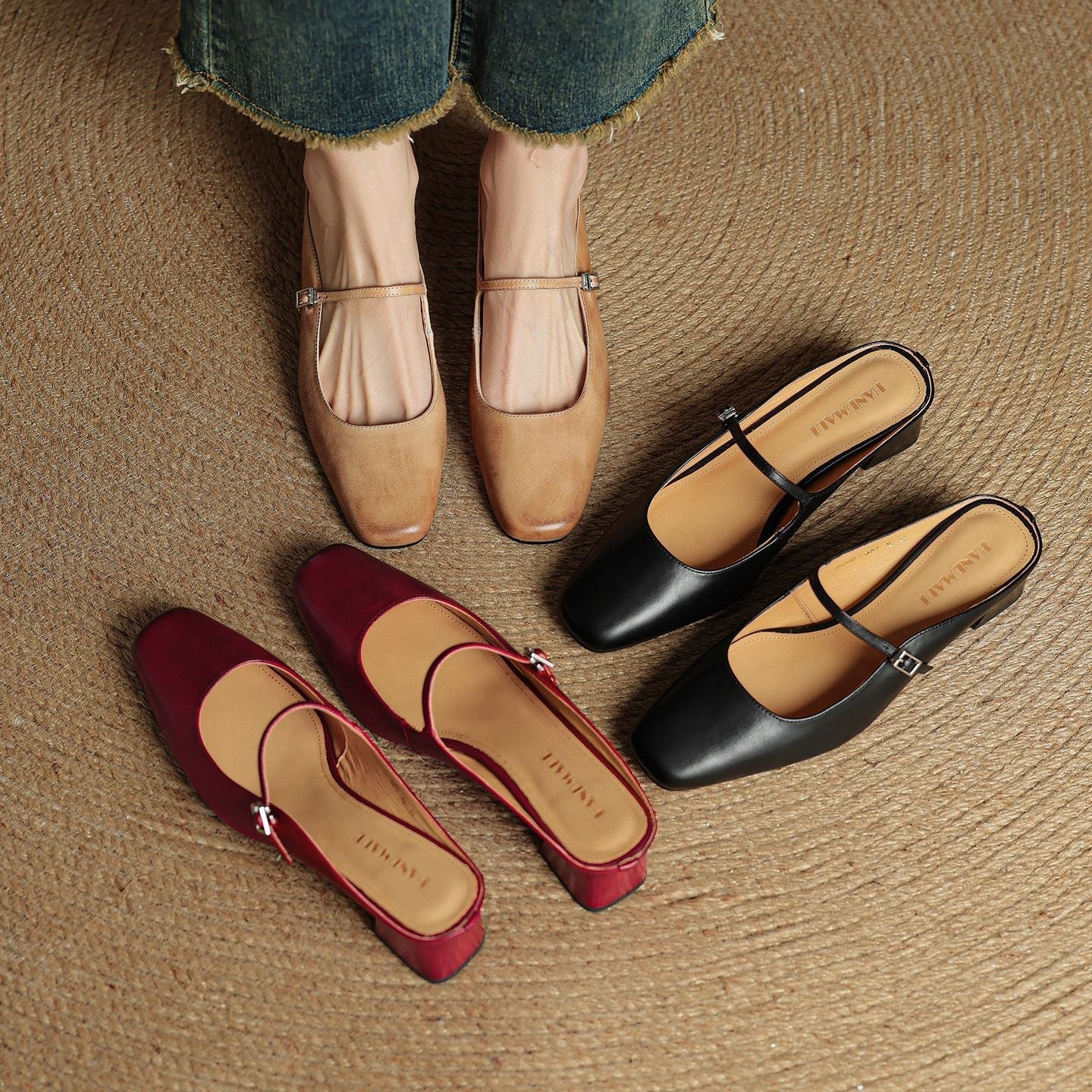 Meyra Leather Slip-On Sandals