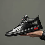 Nero Echtes Leder Sneakers
