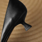 Ceyra Leather Kitten Heels