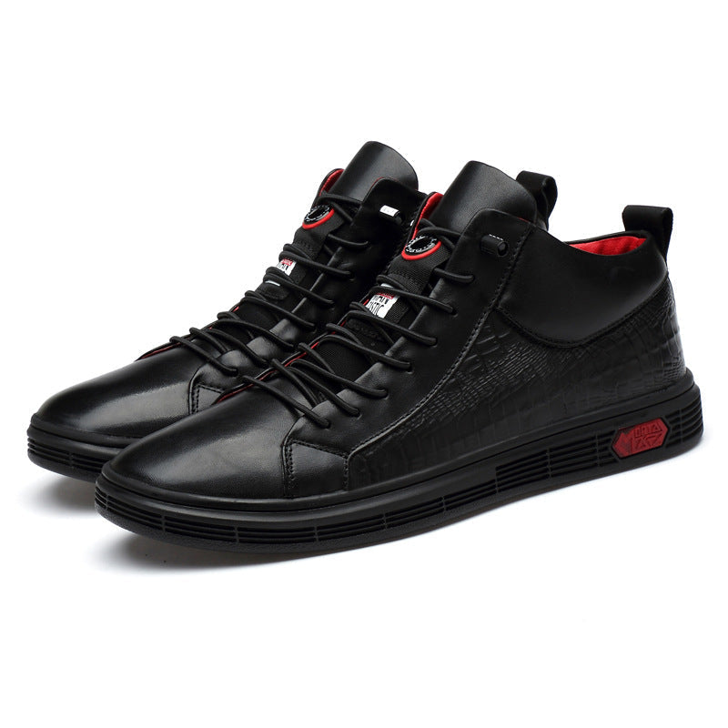 Nero Echtes Leder Sneakers