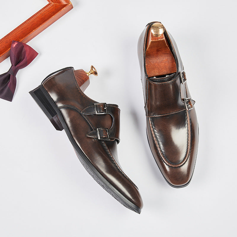 Oxford Doppel-Monk-Schnallen-Dressschuhe