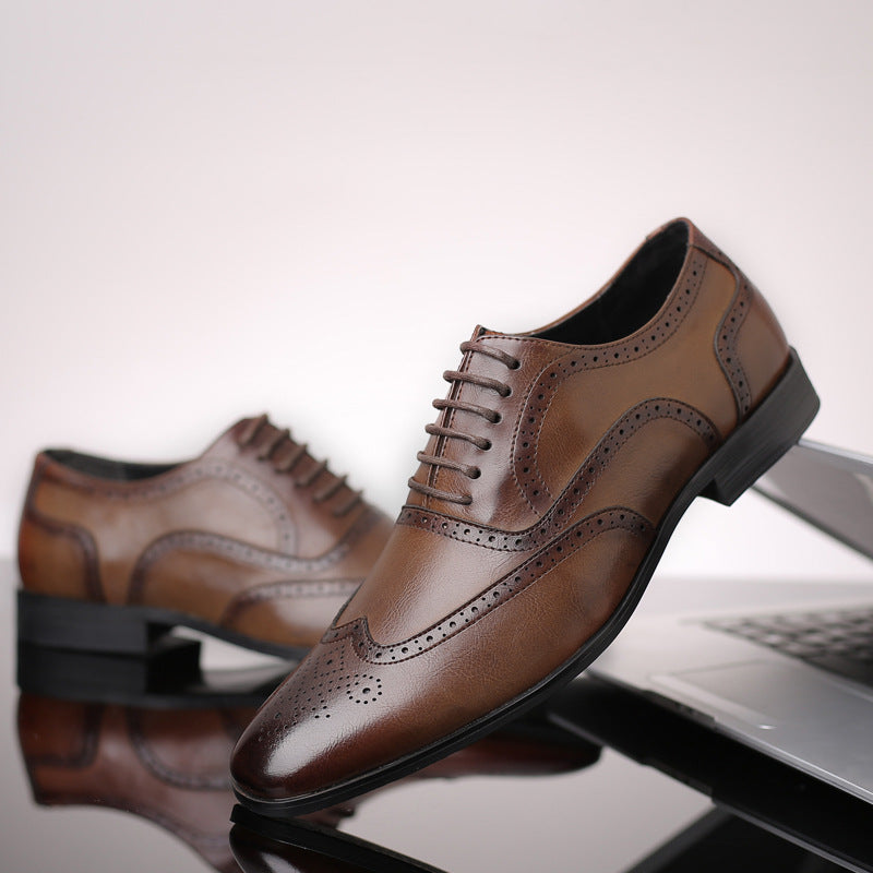 Oxford Leder Brogue Schnürschuhe