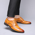 Oxford Leder Brogue Schnürschuhe
