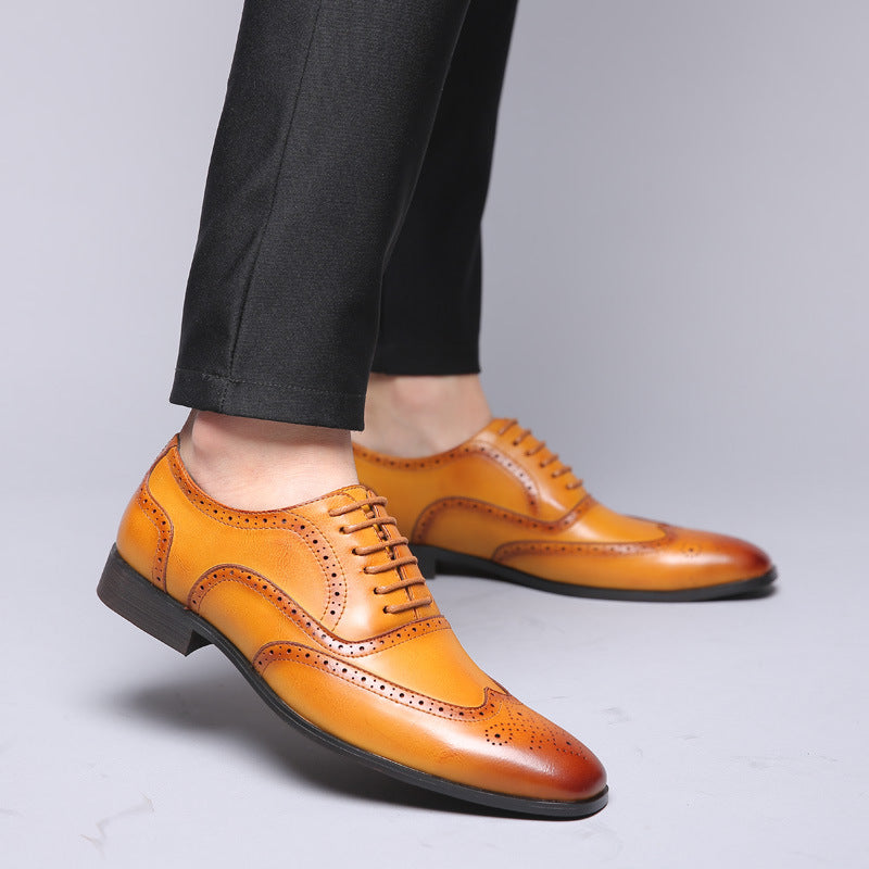 Oxford Leder Brogue Schnürschuhe