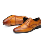 Oxford Leder Brogue Schnürschuhe