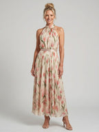 Aurelle | Midi Kleid mit Halterneck und Blumenmuster
