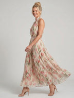Aurelle | Midi Kleid mit Halterneck und Blumenmuster
