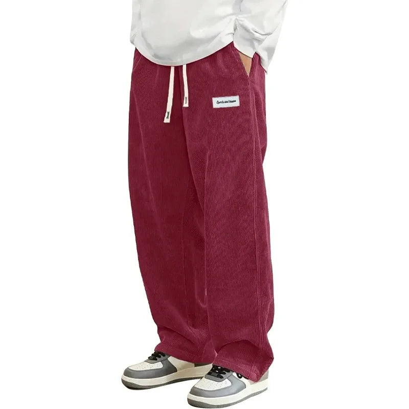 Herren Lockere Corduroy Baggy-Hosen