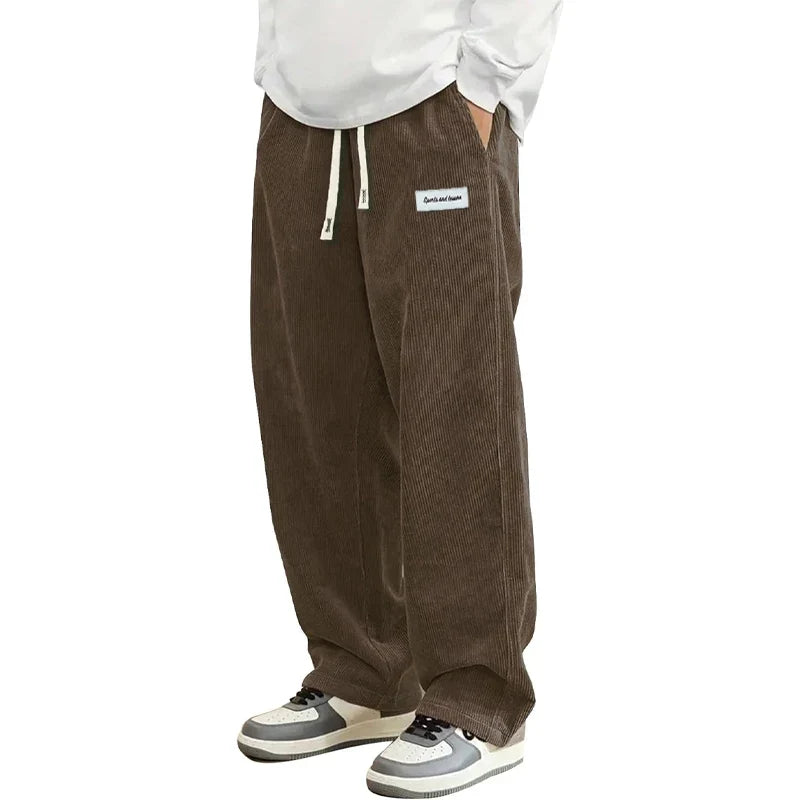 Herren Lockere Corduroy Baggy-Hosen