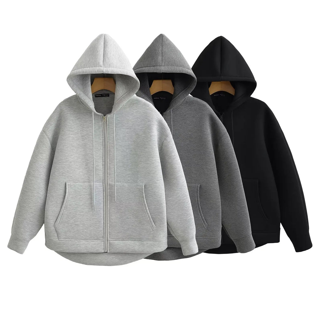 VEUGER MODEHOUS-Casual Lockere Passform Zip-Jacke