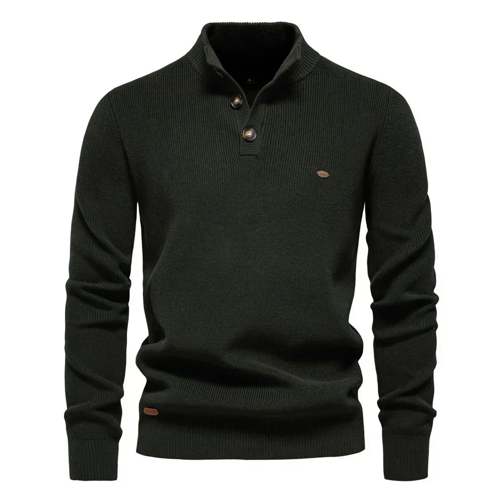 Konrad | Stilvoller Herrenpullover mit Knopfdesign