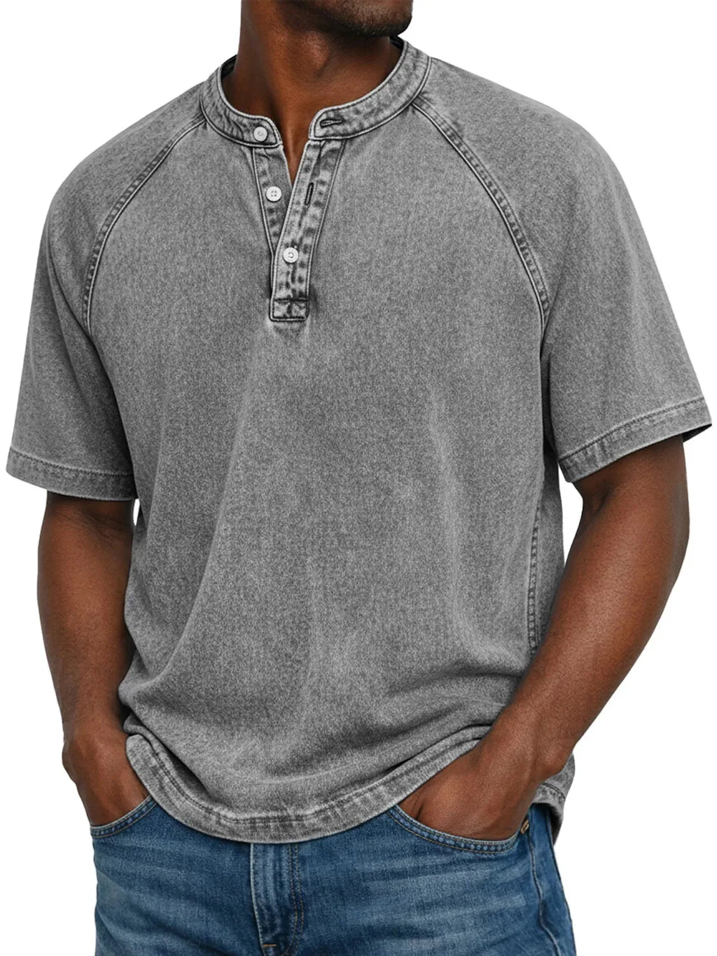 Lukas | Herren Vintage-Hemd mit Knopfdetails