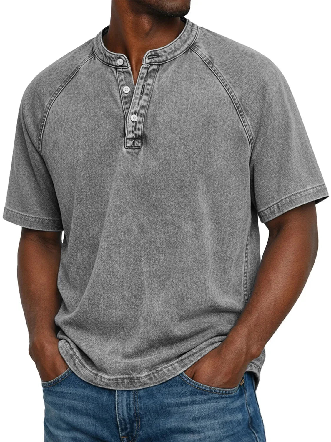 Lukas | Herren Vintage-Hemd mit Knopfdetails