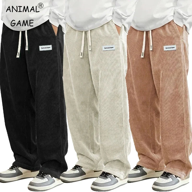 Herren Lockere Corduroy Baggy-Hosen