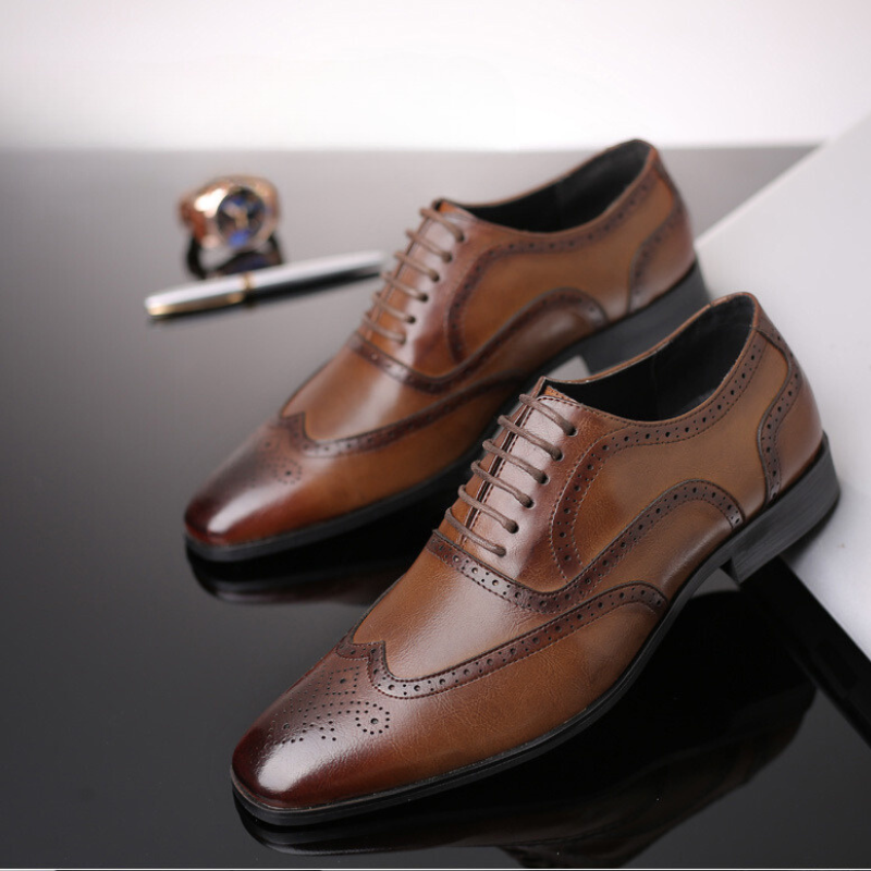Oxford Leder Brogue Schnürschuhe