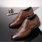 Oxford Leder Brogue Schnürschuhe