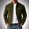 Herren Knopflederjacke