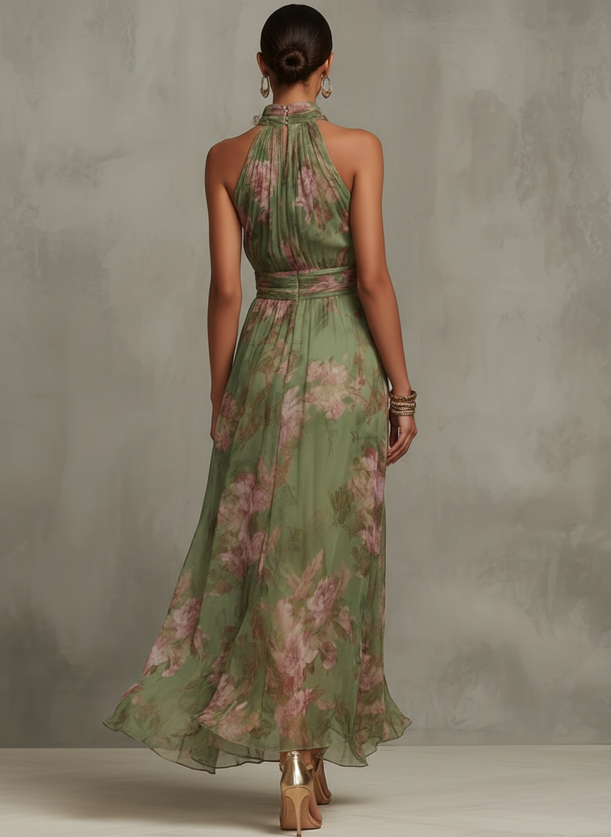 Livia | Maxi Kleid Halter Floral Elegant