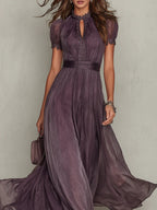 Olivia | Elegantes Vintage Chiffon Maxikleid