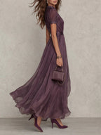 Olivia | Elegantes Vintage Chiffon Maxikleid