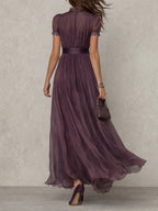 Olivia | Elegantes Vintage Chiffon Maxikleid