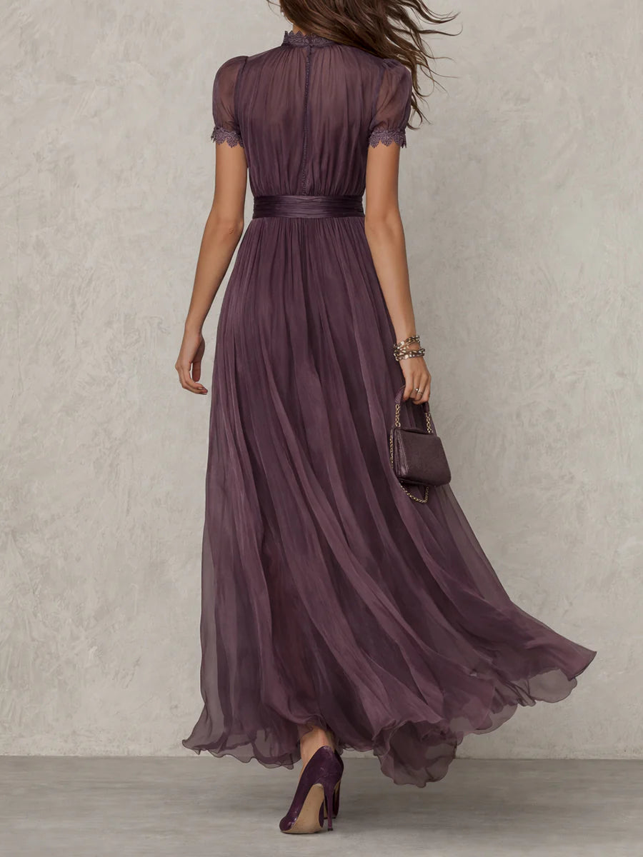Olivia | Elegantes Vintage Chiffon Maxikleid