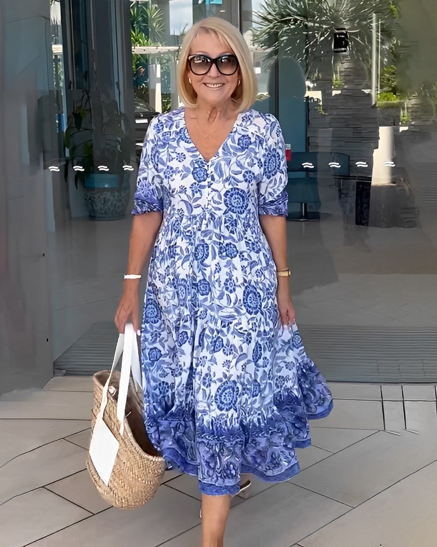 Keisha | Eleganter V-Ausschnitt mit floralem Design