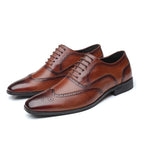 Oxford Leder Brogue Schnürschuhe