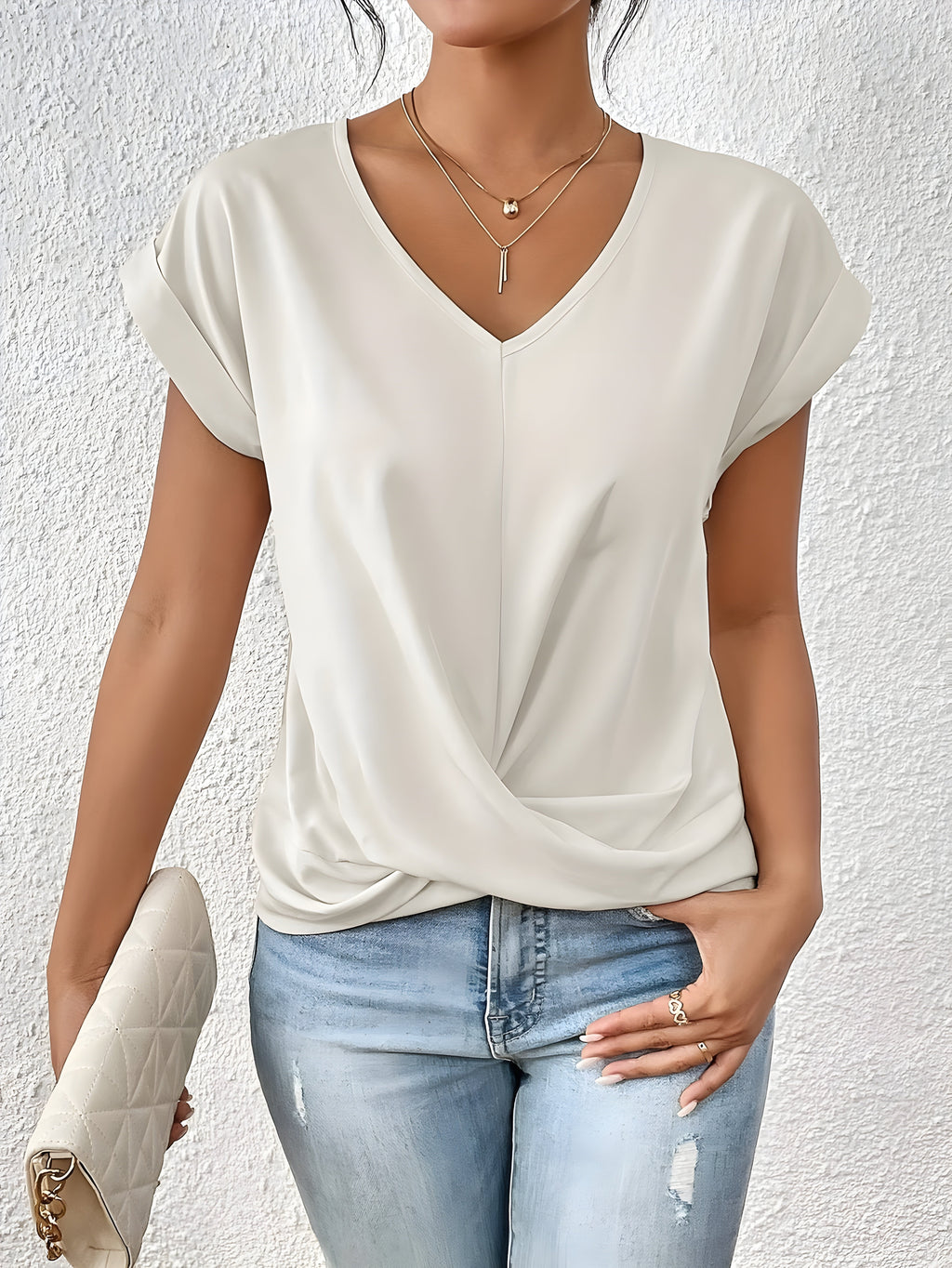 Lydia | Lässiges T-Shirt mit V-Ausschnitt