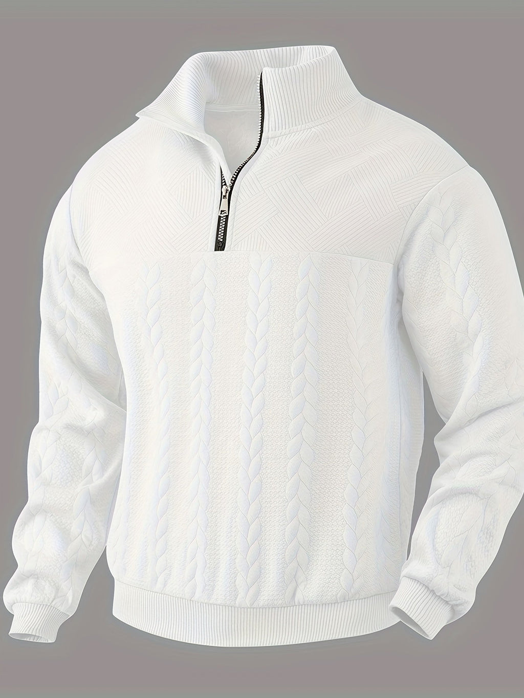 Roman | Eleganter Vintage-Pullover mit Reißverschluss