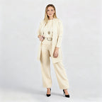Elegantes 3-teiliges Set aus Longline-Cardigan, Top und Hose