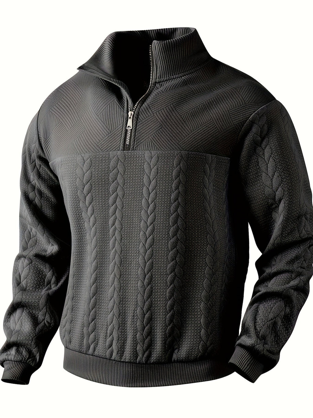 Roman | Eleganter Vintage-Pullover mit Reißverschluss