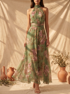 Livia | Maxi Kleid Halter Floral Elegant
