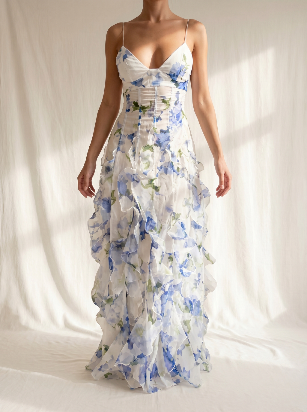 Uri | Midikleid mit Blumenmuster und Rüschen
