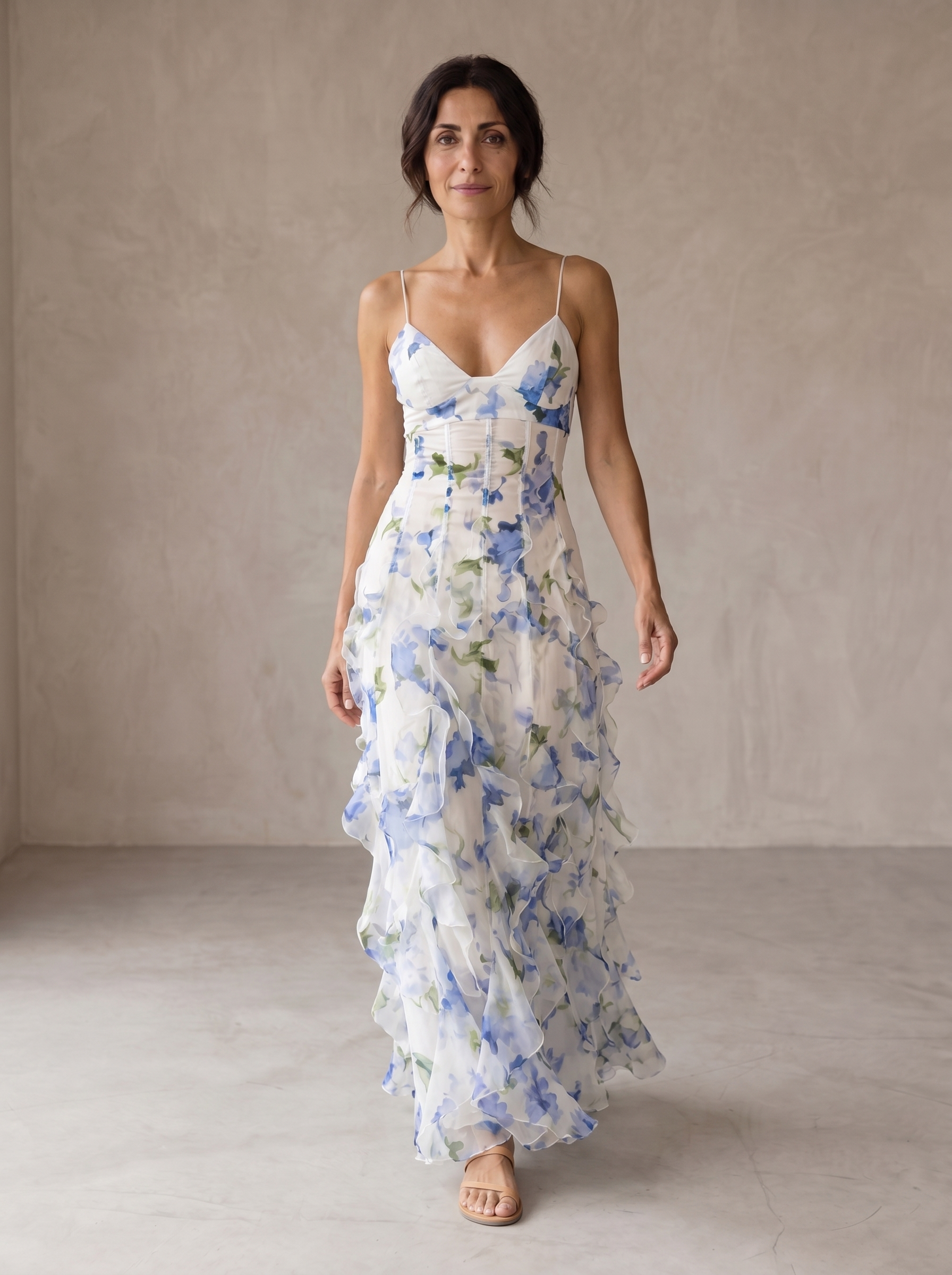 Uri | Midikleid mit Blumenmuster und Rüschen
