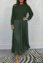 Michelle | Maxikleid mit Jersey und Faltenrock