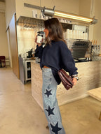 Melissa | Gerade Casual-Jeans mit Sternen