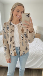 Allison | Cardigan mit Katzenmuster
