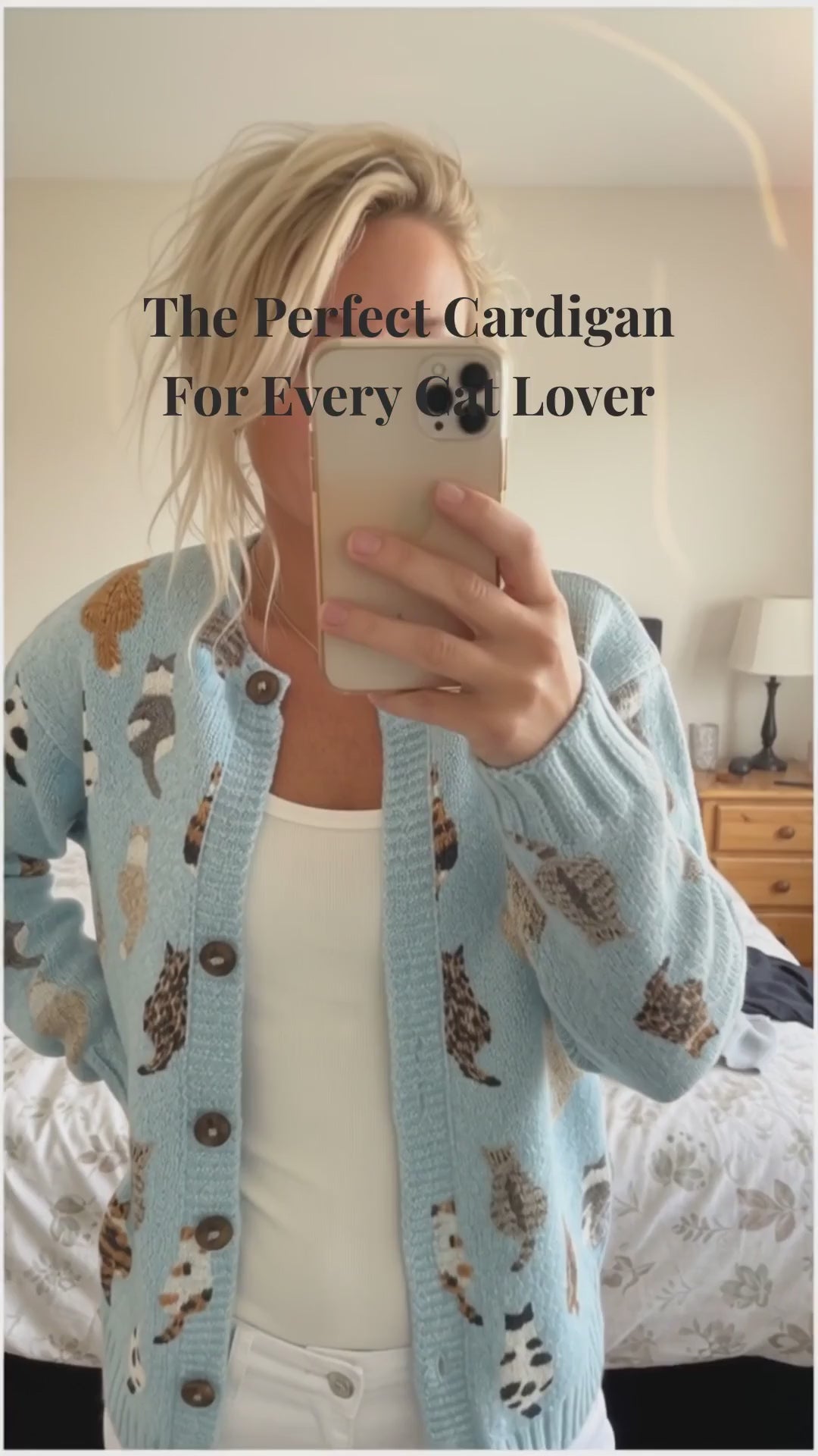 Allison | Cardigan mit Katzenmuster