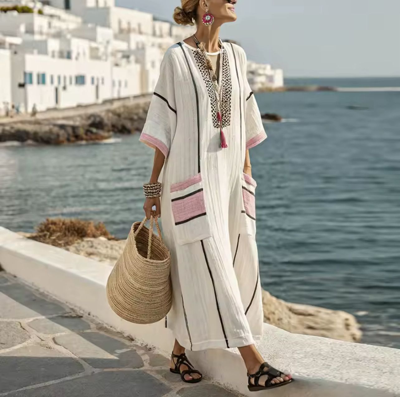 Elegantes Mary - Langes Strandkleid für einen modischen Sommerlook