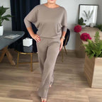 Elegantes 3-teiliges Set aus Longline-Cardigan, Top und Hose