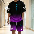 🎉 NUR FÜR KURZE ZEIT 50% RABATT! 👕 Herren Sommer T-Shirt & Shorts Zweiteiler – Farbverlauf-Design & Atmungsaktives Material ☀️