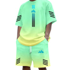 🎉 NUR FÜR KURZE ZEIT 50% RABATT! 👕 Herren Sommer T-Shirt & Shorts Zweiteiler – Farbverlauf-Design & Atmungsaktives Material ☀️