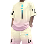 🎉 NUR FÜR KURZE ZEIT 50% RABATT! 👕 Herren Sommer T-Shirt & Shorts Zweiteiler – Farbverlauf-Design & Atmungsaktives Material ☀️